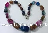 CGN111 20 inches 10*15mm - 20*30mm nuggets agate gemstone necklaces