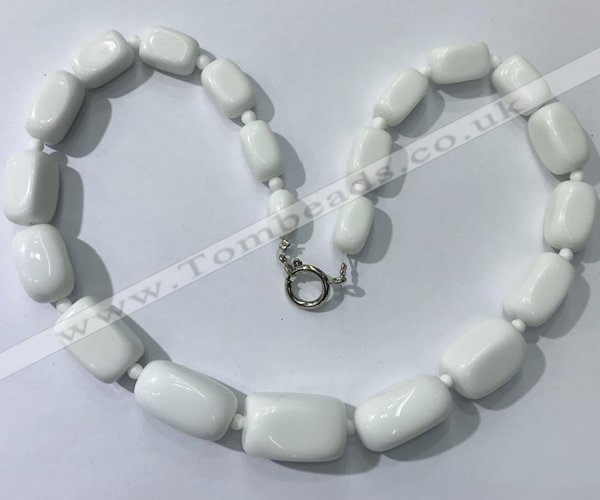 CGN121 22 inches 10*14mm - 20*30mm nuggets white porcelain necklaces