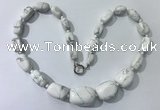 CGN122 22 inches 10*14mm - 20*30mm nuggets white howlite necklaces