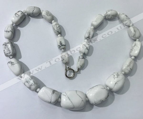 CGN122 22 inches 10*14mm - 20*30mm nuggets white howlite necklaces