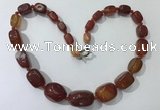 CGN125 22 inches 10*14mm - 20*30mm nuggets red agate necklaces