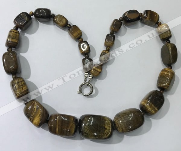 CGN128 22 inches 10*14mm - 20*30mm nuggets yellow tiger eye necklaces