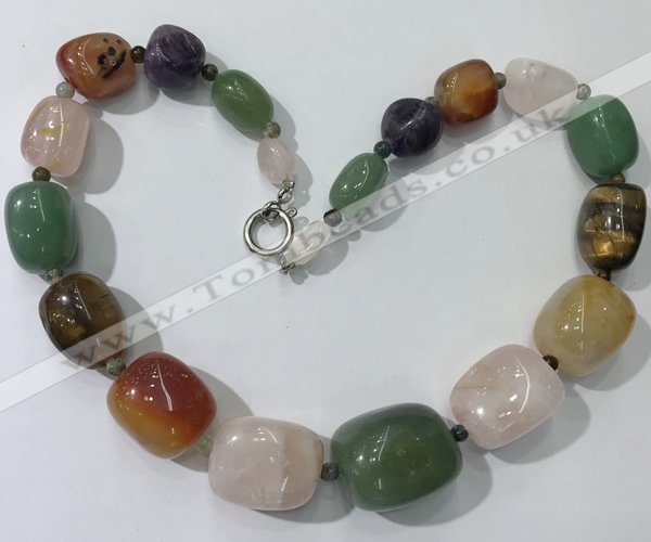 CGN130 22 inches 10*14mm - 20*30mm nuggets mixed gemstone necklaces