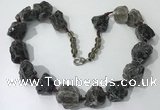 CGN143 19.5 inches 10*14mm - 20*30mm nuggets smoky quartz necklaces