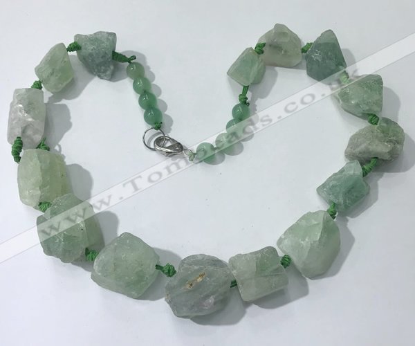 CGN144 19.5 inches 10*14mm - 20*30mm nuggets green aventurine necklaces