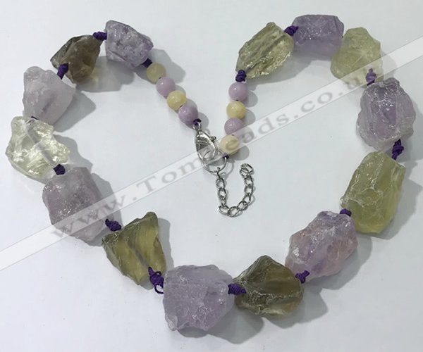 CGN146 19.5 inches 10*14mm - 20*30mm nuggets mixed quartz necklaces