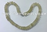 CGN174 20 inches 7*12mm - 9*12mm tyre matte lemon quartz necklaces