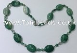 CGN221 22 inches 6mm round & 18*25mm oval agate necklaces