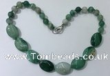 CGN257 20.5 inches 8mm round & 18*25mm oval agate necklaces