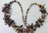 CGN309 27.5 inches chinese crystal & mookaite beaded necklaces