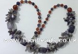 CGN310 27.5 inches chinese crystal & mixed gemstone beaded necklaces