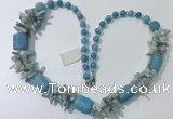 CGN311 27.5 inches chinese crystal & mixed gemstone beaded necklaces