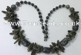 CGN314 27.5 inches chinese crystal & labradorite beaded necklaces