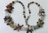 CGN318 27.5 inches chinese crystal & mixed gemstone beaded necklaces