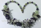 CGN330 20.5 inches chinese crystal & mixed gemstone beaded necklaces