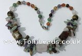 CGN332 20.5 inches chinese crystal & mixed gemstone beaded necklaces