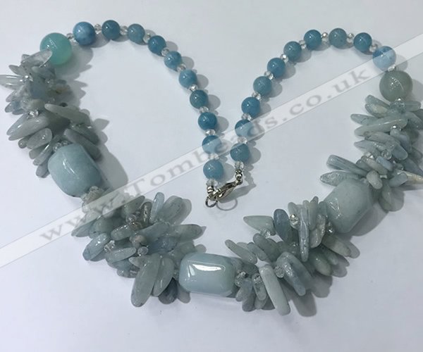 CGN335 20.5 inches chinese crystal & mixed gemstone beaded necklaces
