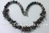 CGN357 19.5 inches chinese crystal & Indian agate beaded necklaces