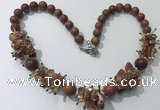 CGN359 19.5 inches chinese crystal & goldstone beaded necklaces