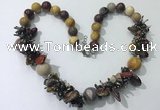 CGN361 19.5 inches chinese crystal & mookaite beaded necklaces