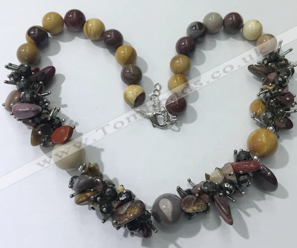 CGN361 19.5 inches chinese crystal & mookaite beaded necklaces