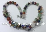 CGN363 19.5 inches chinese crystal & mixed gemstone beaded necklaces