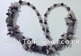 CGN386 23 inches chinese crystal & mixed quartz beaded necklaces