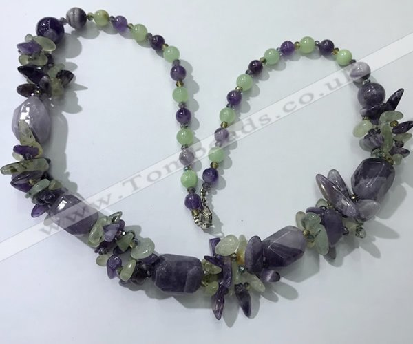 CGN387 23 inches chinese crystal & mixed quartz beaded necklaces