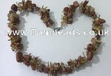 CGN411 19.5 inches chinese crystal & goldstone chips beaded necklaces