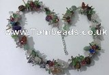 CGN417 19.5 inches chinese crystal & mixed gemstone chips beaded necklaces