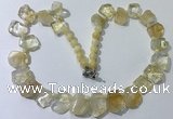 CGN430 20 inches freeform citrine gemstone beaded necklaces