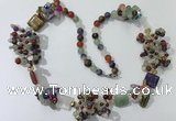 CGN452 25.5 inches chinese crystal & mixed gemstone beaded necklaces