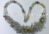 CGN460 22 inches chinese crystal & mixed quartz beaded necklaces