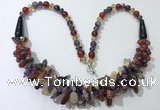 CGN461 22 inches chinese crystal & mixed gemstone beaded necklaces