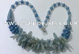 CGN462 22 inches chinese crystal & mixed gemstone beaded necklaces