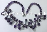 CGN503 21 inches chinese crystal & amethyst beaded necklaces