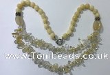 CGN517 23.5 inches chinese crystal & mixed gemstone beaded necklaces