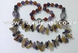 CGN519 23.5 inches chinese crystal & mixed gemstone beaded necklaces