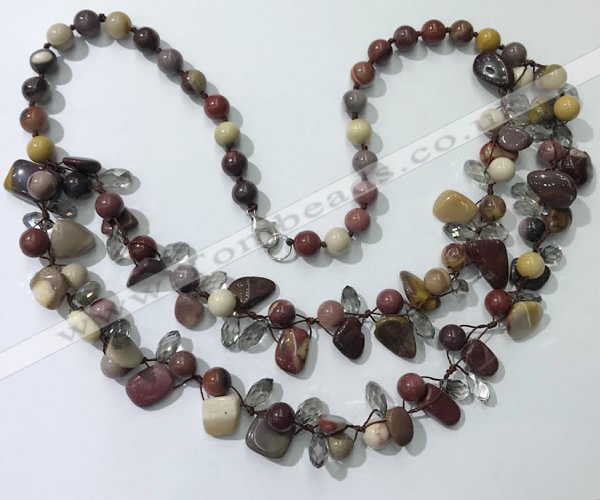 CGN531 19.5 inches chinese crystal & mookaite beaded necklaces