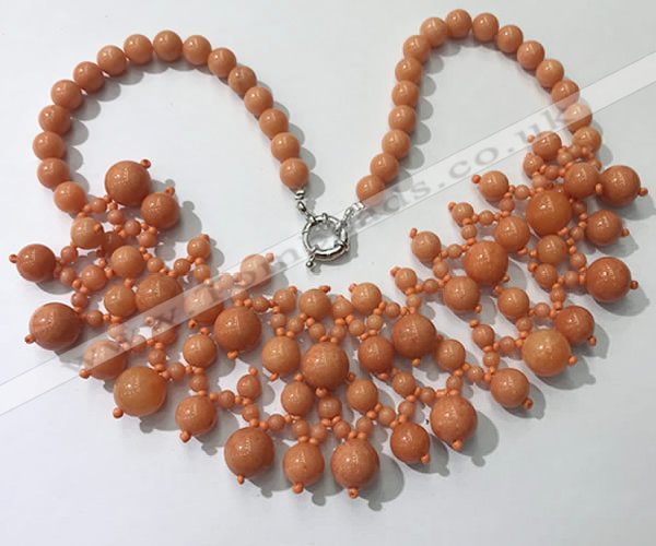 CGN558 19.5 inches stylish 4mm - 12mm candy jade beaded necklaces