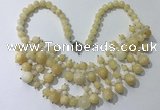 CGN561 19.5 inches stylish 4mm - 12mm yellow jade beaded necklaces