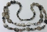 CGN580 23.5 inches striped agate gemstone beaded necklaces