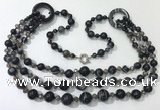 CGN631 24 inches chinese crystal & striped agate beaded necklaces