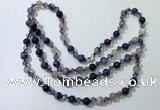 CGN652 22 inches chinese crystal & striped agate beaded necklaces