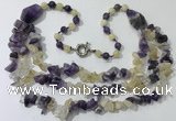 CGN673 22 inches stylish mixed gemstone beaded necklaces wholesale