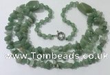 CGN674 22 inches stylish green aventurine beaded necklaces