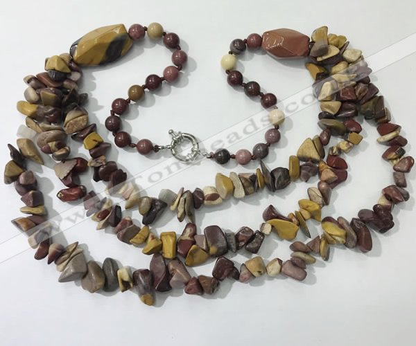 CGN675 22 inches stylish mookaite gemstone beaded necklaces