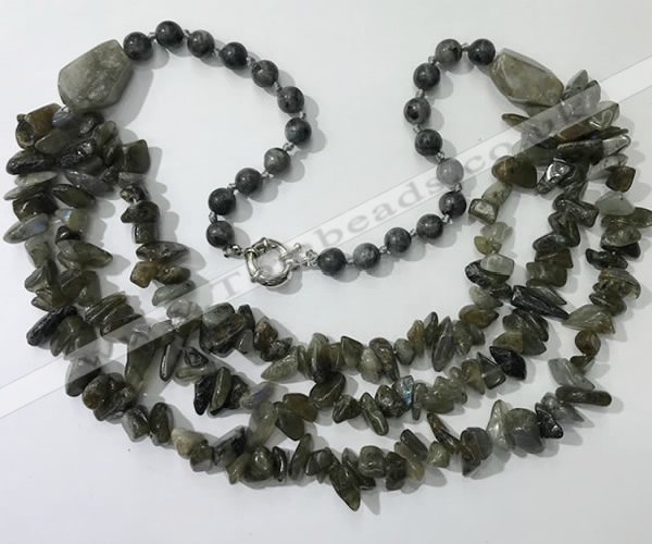 CGN677 22 inches stylish labradorite gemstone beaded necklaces