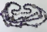 CGN680 23.5 inches chinese crystal & amethyst beaded necklaces