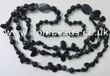 CGN687 23.5 inches chinese crystal & black agate beaded necklaces